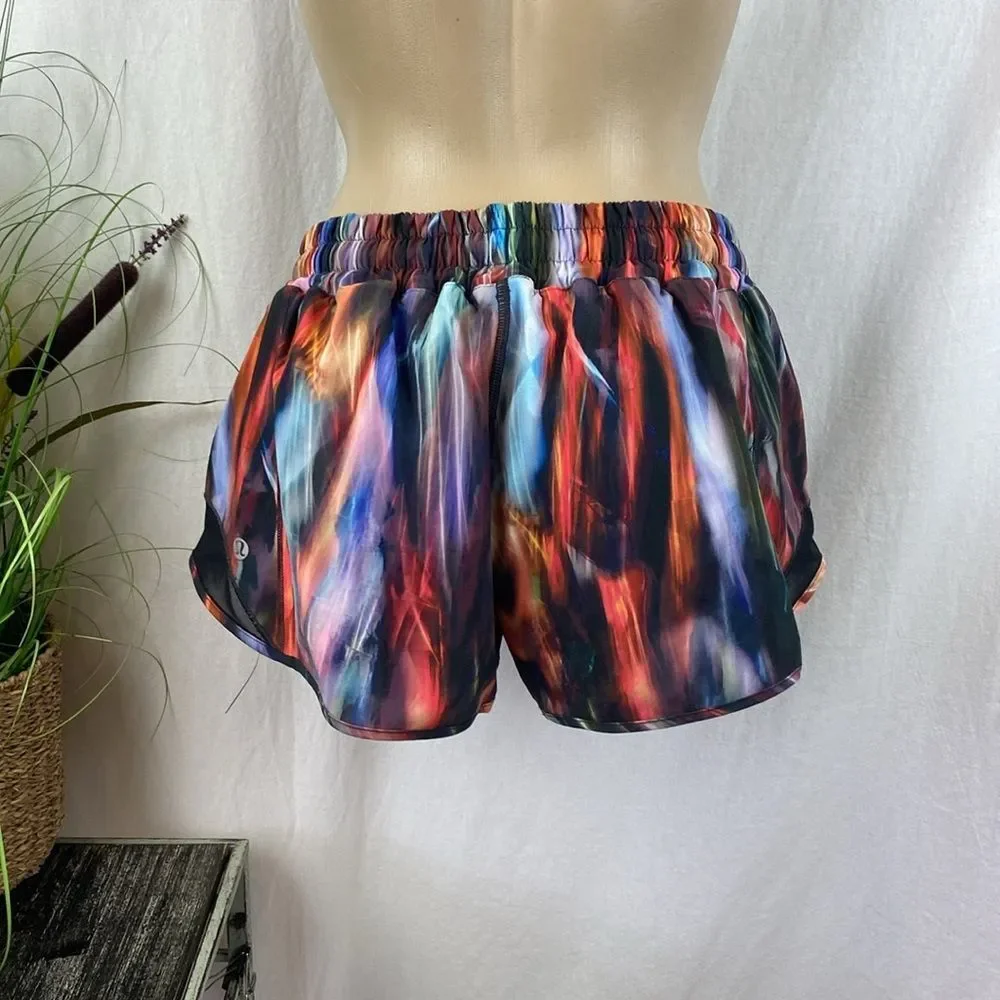 Lululemon Black Multi Color Print Hotty Hot Athletic Sport Shorts 8 - Picture 4 of 8
